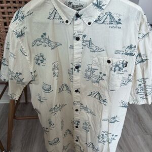 Howler Brothers Cream Printed Men's Shirt